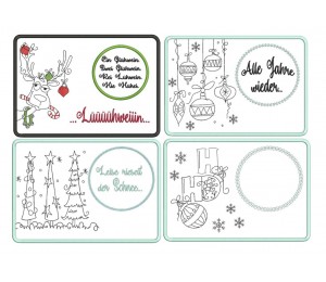 Stickserie ITH - Mug Rugs Weihnachten